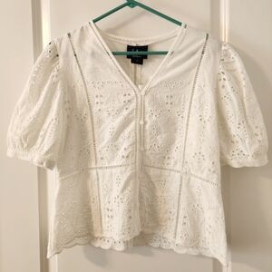 Liv los angeles crop eyelet anthropologie top